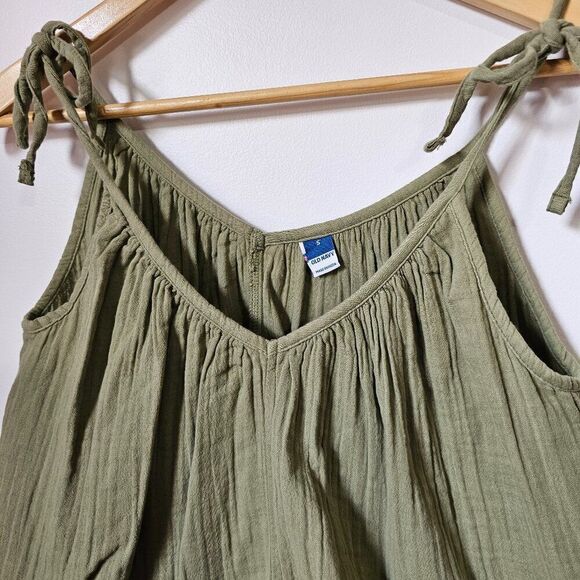 EUC OLD NAVY OLIVE SPAGHETTI STRAP SWING STYLE GAUZY TANK TOP SIZE SMALL - Picture 3 of 11